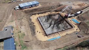 Tanque elevado en Cajamarca con geomallas Fortgrid BX, Geomatrix