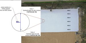 Esquema técnico geotextil FORTEX BX 760 en obra