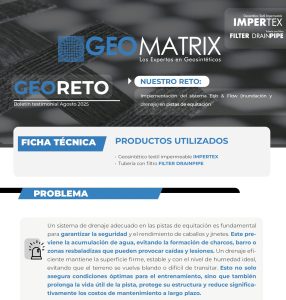 GeoMatrix sistema drenaje pistas equitación IMPERTEX FILTER DRAINPIPE