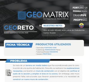 Geomatrix proyecto muro suelo reforzado Challuabamba Ecuador