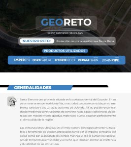 GEORETO boletín erosión Santa Elena productos geotextiles