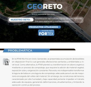 Georeto proyecto PTAR Río Frío Santander estabilización suelo