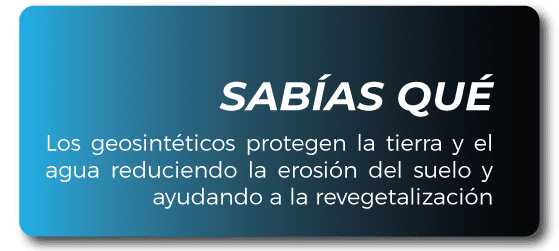 Infografía sobre geosintéticos protegiendo tierra y agua