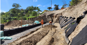 Muro reforzado en la conexión vital entre Quilalí-Wiwilí, Nicaragua., Geomatrix